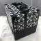 Black decorative pattern make-up aluminum cosmetics box, Aluminum frame beauty cosmetic box, Travel beauty box makeup