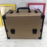 2019 new style golden yellow cosmetic aluminum case leather case beauty box for dresser nail technician cosmetologist