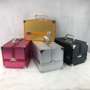 Factory Large processing Solid-colored portable aluminum alloy box cosmetic aluminum case beauty box for sales