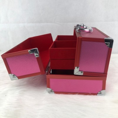 Factory Large processing Solid-colored portable aluminum alloy box cosmetic aluminum case beauty box for sales