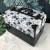 2019 new style PU leather flower patten black aluminum make-up case&box&kit with straps tray for retail