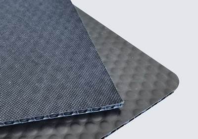 PP bubble board with low density fabric