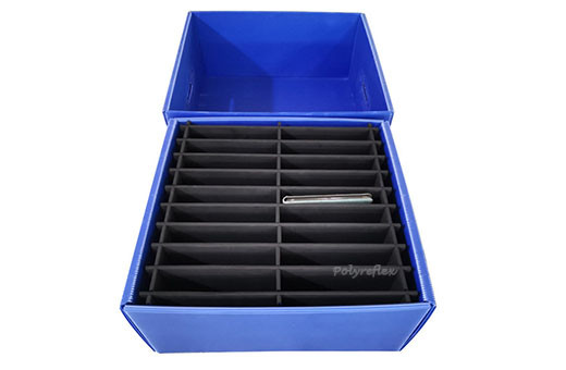 plastic box with foam divider