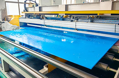 Blue HDPE Sheets Production