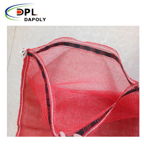 Custom Size PP PE Drawstring Vegetable Packing Onions Leno Mesh Bags
