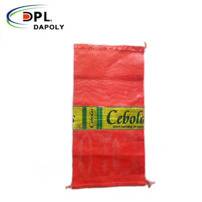 Custom Size PP PE Drawstring Vegetable Packing Onions Leno Mesh Bags