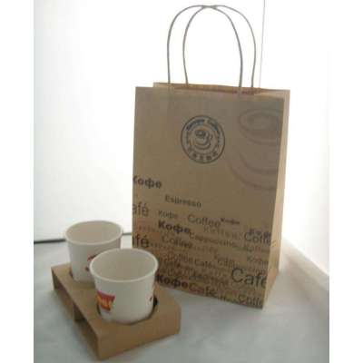 Store Usage Cheap Coffee Bubble Tea Promotional paper bag Shopping bags