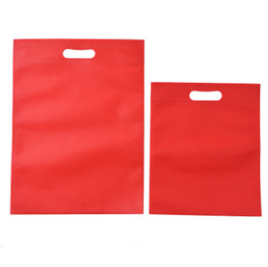 Colorful Heat Stamp shopping bags non woven bag with holes handle