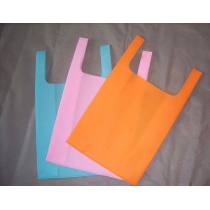 Colorful Ultrasonic Heat Seal Vest type shopping bags non woven bag with handle