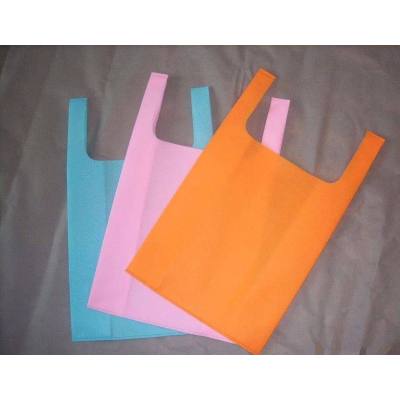 Colorful Ultrasonic Heat Seal Vest type shopping bags non woven bag with handle