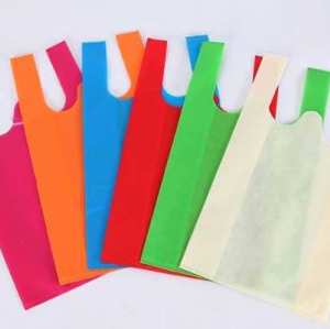 Heat Seal Vest type shopping bags non woven bag with handle
