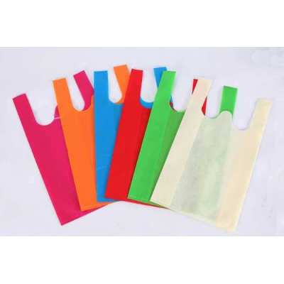 Heat Seal Vest type shopping bags non woven bag with handle