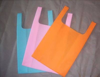 Customized Printing Vest type shopping bags non woven bag with non woven handle