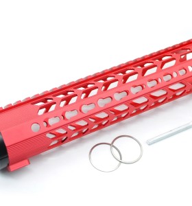 Red 10 Inches Ultralight Free Float Keymod Handguard for .308/7.62 Rifle with Rail Mount System
