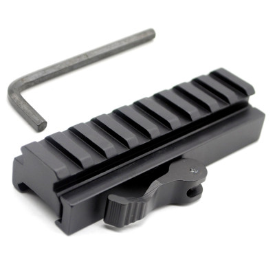 Tactical QD Detachable 20mm Picatinny Rail Low Profile Riser 9 Slots QR Block Mount