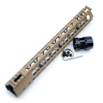 Trirock NSR style optional Black/Red/FDE 10 inch M-LOK free float AR15 handguard mlok bevel edge fits .223/5.56 rifles with steel barrel nut