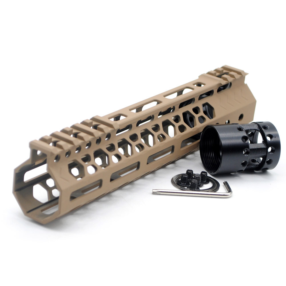 Aplus NSR style TAN/FDE 9 inches MLOK free float AR15 handguard mlok