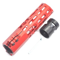 Trirock New Clamp style 7 inches red M-LOK free float AR15 M16 M4 rifle handguard with a curve slant cut nose fit .223/5.56 rifles
