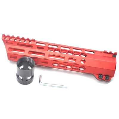 New Clamp style 9 inches red M-LOK free float AR15 M16 M4 rifle handguard with a curve slant cut nose fit .223/5.56 rifles