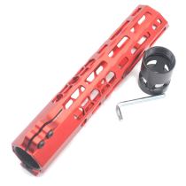 Trirock New Clamp style 9 inch red M-LOK free float AR15 M16 M4 rifle handguard with a curve slant cut nose fit .223/5.56 rifles