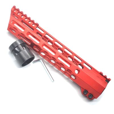 New Clamp style 10 inches red M-LOK free float AR15 M16 M4 rifle handguard with a curve slant cut nose fit .223/5.56 rifles
