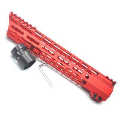 New Clamp style 11 inches red M-LOK free float AR15 M16 M4 rifle handguard with a curve slant cut nose fit .223/5.56 rifles