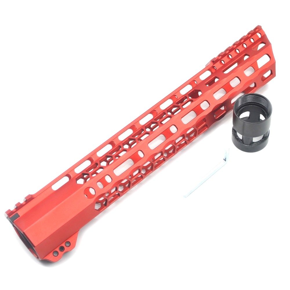 Trirock New Clamp style 12 inches red M-LOK free float AR15 M16 M4 ...