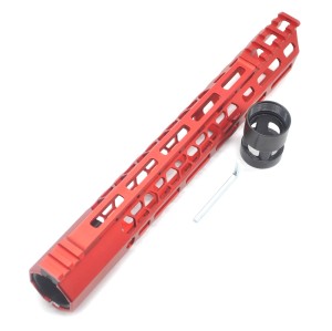New Clamp style 12 inches red M-LOK free float AR15 M16 M4 rifle handguard with a curve slant cut nose fit .223/5.56 rifles