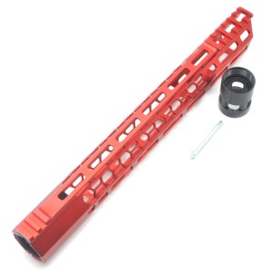 New Clamp style 13.5 inches red M-LOK free float AR15 M16 M4 rifle handguard with a curve slant cut nose fit .223/5.56 rifles