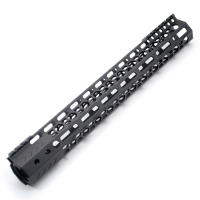Trirock NSR style Black 12 inches M-LOK free float AR15 handguard mlok bevel edge fits .223/5.56 rifles with steel barrel nut