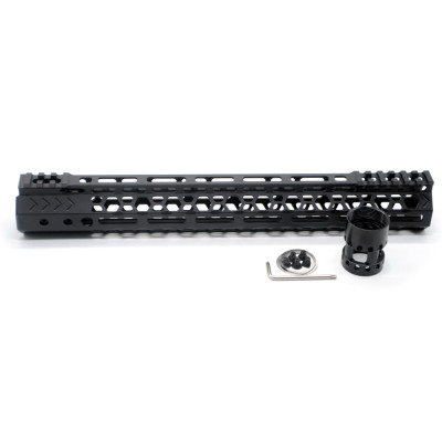 Aplus NSR style Black 13.5 inches M-LOK free float AR15 handguard mlok bevel edge fits .223/5.56 rifles with steel barrel nut