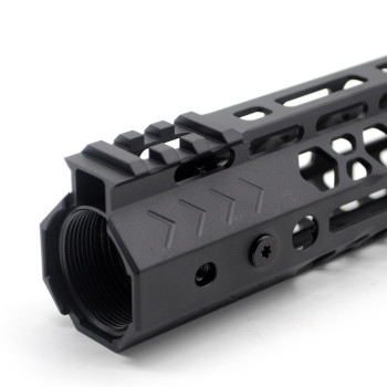 Trirock NSR style Black 13.5 inches M-LOK free float AR15 handguard mlok bevel edge fits .223/5.56 rifles with steel barrel nut