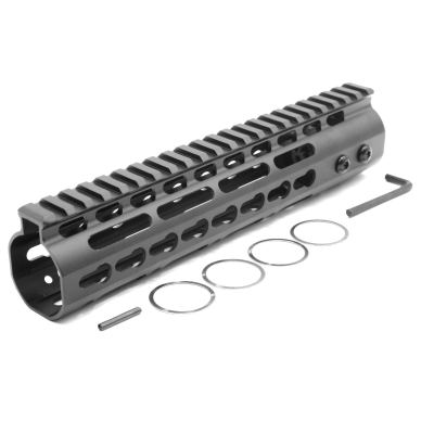 New NSR 9 Inches Length Black Free Floating Black KeyMod AR15 Handguard With Rail Mount Steel Barrel Nut