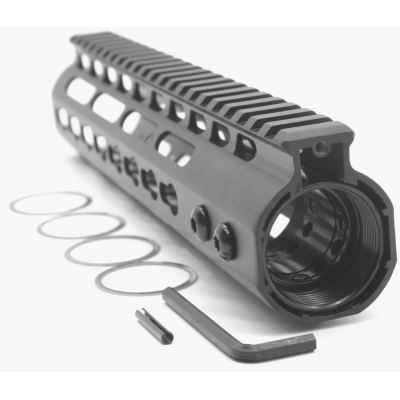 New NSR 9 Inches Length Black Free Floating Black KeyMod AR15 Handguard With Rail Mount Steel Barrel Nut