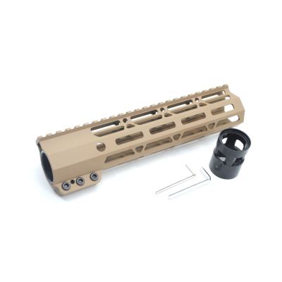 Clamp On TAN / Flat Dark Earth Tactical 9 inches M-LOK handguard for AR15 M4 M16 with Steel Barrel Nut fits .223/5.56 rifles