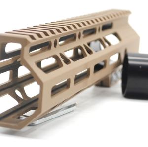 Clamp On TAN / Flat Dark Earth Tactical 9 inches M-LOK handguard for AR15 M4 M16 with Steel Barrel Nut fits .223/5.56 rifles