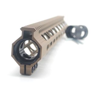 Clamp On TAN / Flat Dark Earth Tactical 17 inches M-LOK handguard for AR15 M4 M16 with Steel Barrel Nut fits .223/5.56 rifles