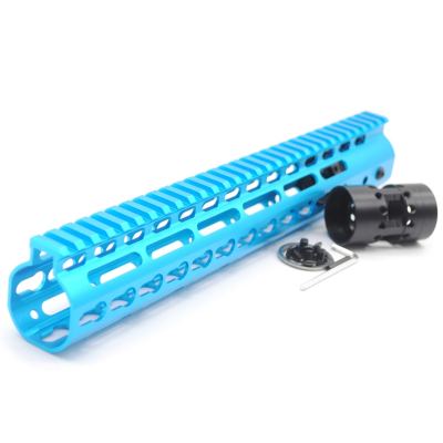 New NSR 12 Inch Length Blue Free Floating KeyMod AR15 Handguard With Rail Mount Steel Barrel Nut