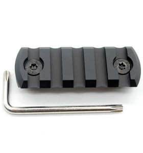 Black Color Aluminum 5 slots M-lok picatinny Rail Section in 2.25