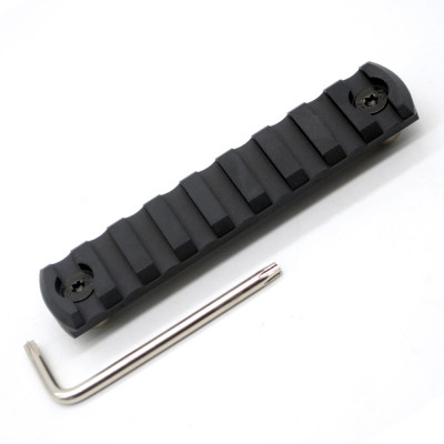 Black Color Aluminum 9 slots M-lok picatinny Rail Section in 3.83