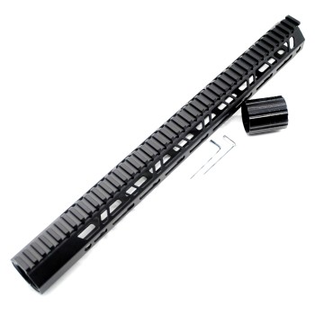 Trirock New Clamp Style Low profile Black 17 inch .308/7.62 LR_308 DPMS M-LOK Rail Mount System Ultra slim Free Float Handguard