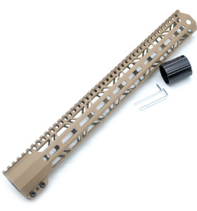 New Clamp Style Low profile TAN / FDE 17 inches .308/7.62 LR_308 DPMS M-LOK Rail Mount System Ultra slim Free Float Handguard