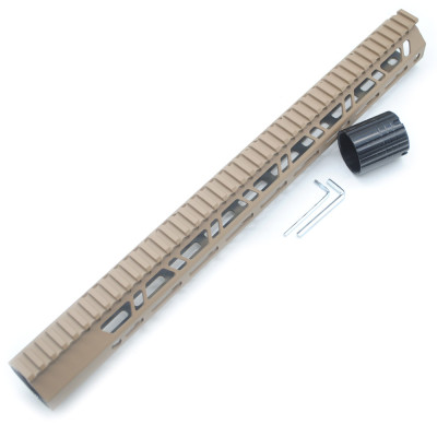 New Clamp Style Low profile TAN / FDE 17 inches .308/7.62 LR_308 DPMS M-LOK Rail Mount System Ultra slim Free Float Handguard