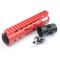 Trirock New NSR 7 Inch Length Red Free Floating KeyMod AR15 Handguard With Rail Mount Steel Barrel Nut