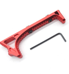 Red Aluminum LINK Curved Angled Foregrip Front Grip hand stop Fits KeyMod Handguard