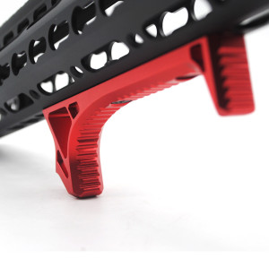 Red Aluminum LINK Curved Angled Foregrip Front Grip hand stop Fits KeyMod Handguard