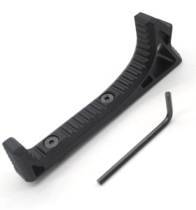 Black Aluminum LINK Curved Angled Foregrip Front Grip hand stop Fits KeyMod Handguard