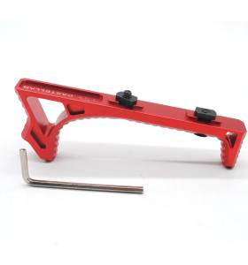 Red Aluminum LINK Curved Angled Foregrip Front Grip hand stop Fits M-LOK MLOKHandguard