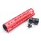 Trirock New NSR 9 Inch Length Red Free Floating KeyMod AR15 Handguard With Rail Mount Steel Barrel Nut