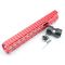 Trirock New NSR 10 Inch Length Red Free Floating KeyMod AR15 Handguard With Rail Mount Steel Barrel Nut